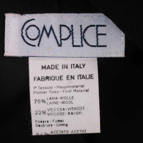 Vintage Versace Complice Black Double Breasted Blazer 1980's Sz 6 Wool Viscose - Picture 3 of 9